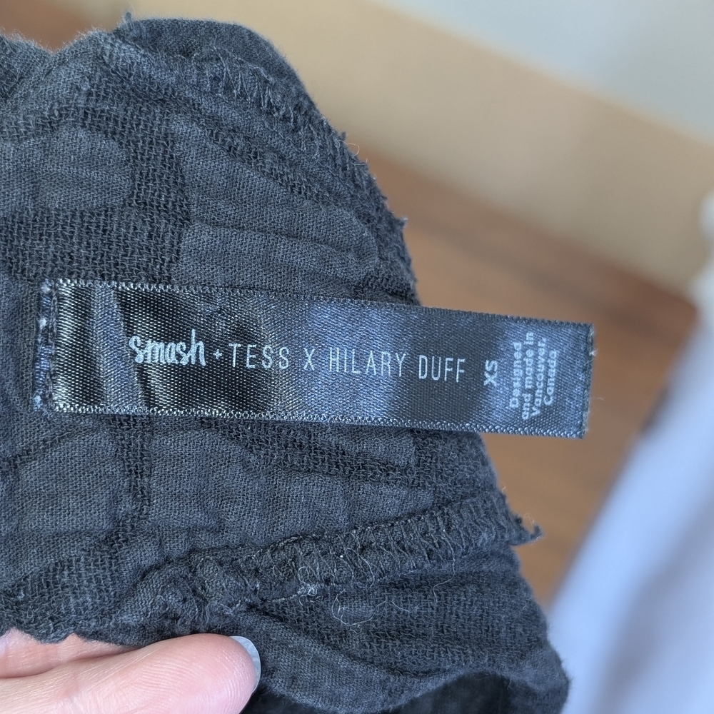 Smash + Tess x Hilary Duff Overalls Textured Black Cotton Linen  | S&T | Size XS - Picture 14 of 14